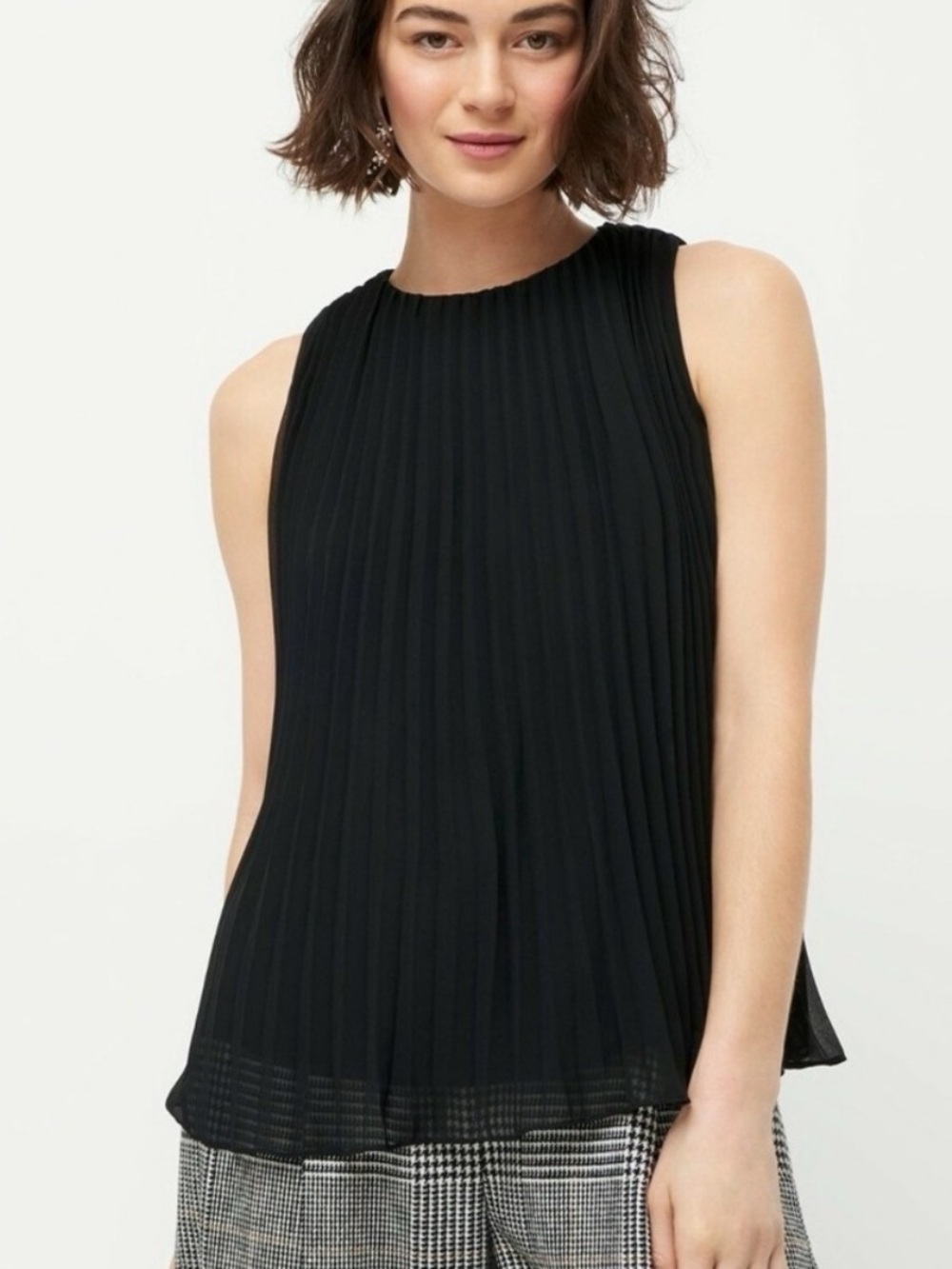 J.Crew Pleated Blouse in Black Size XS
